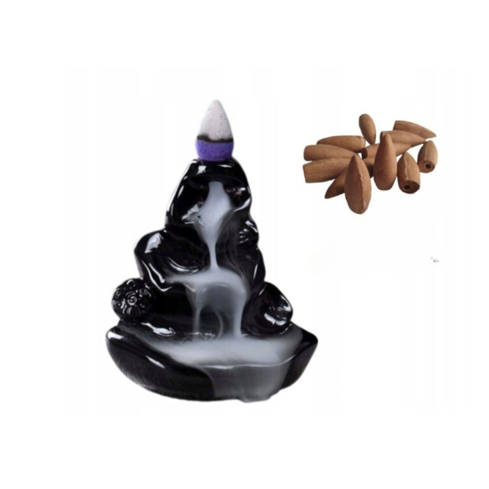 Smilkalinė "Kriokliukas" su kūginiais šalavijo smilkalais