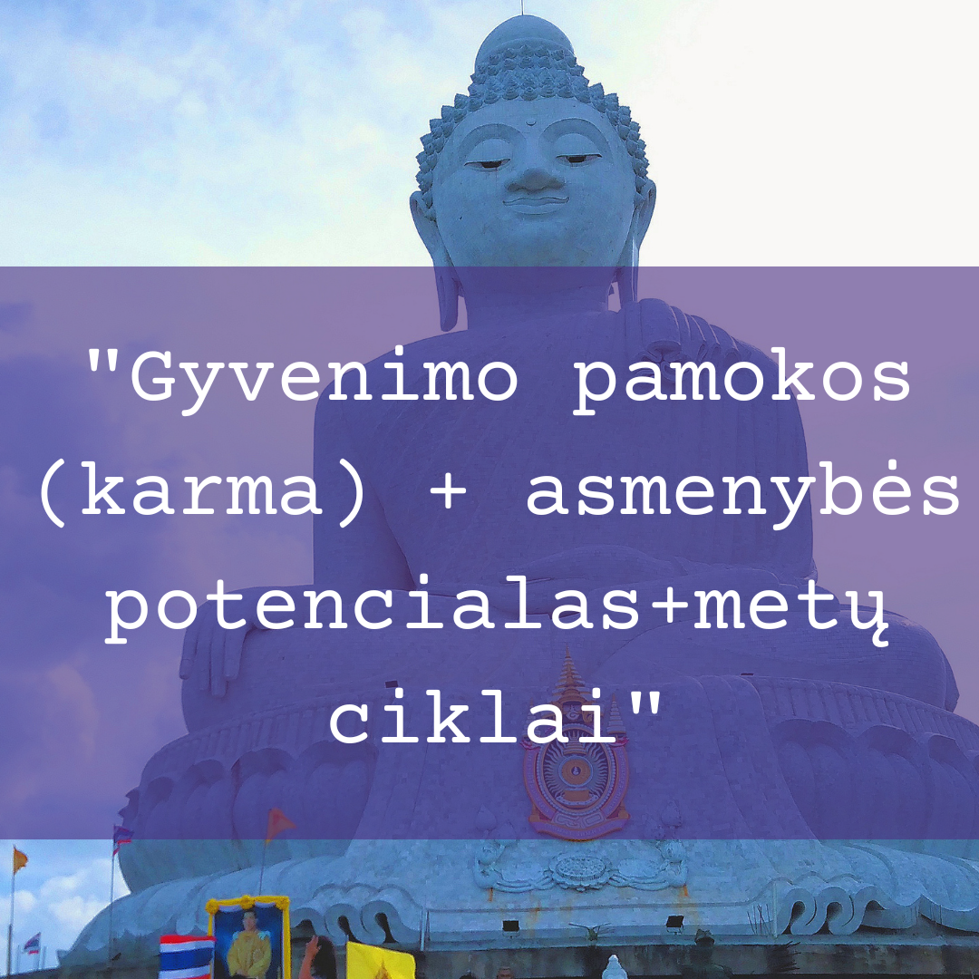 "Gyvenimo pamokos (karma) + asmenybės potencialas+metų ciklai"